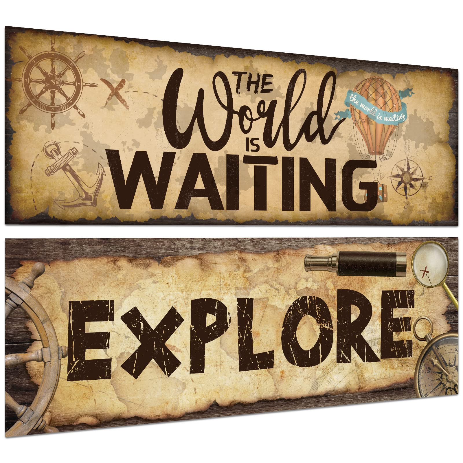 Photo 1 of Estune 2 Pcs Retro Map Theme Banner and Poster for Teachers Diversity Posters for Classroom Inclusive Classroom Decor for Bulletin Board Elementary Pre Middle High School Wall Sign, 38.4 x 13.3 Inch
