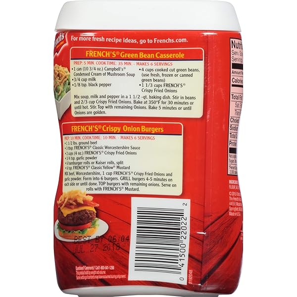 FRENCH’S ORIGINAL CRISPY FRIED ONIONS, 2.8 OZ