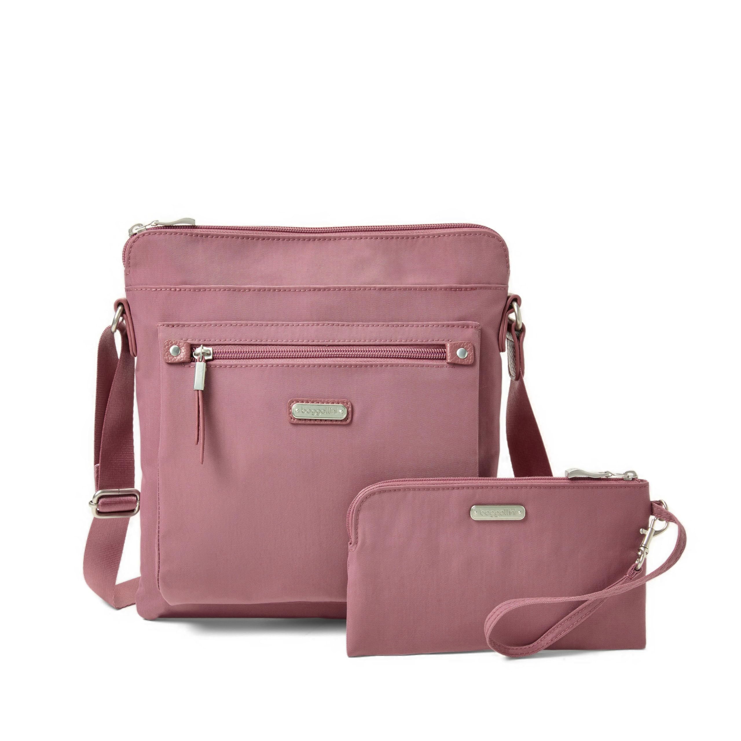Baggallini Go Bagg with RFID Wristlet - Lightweight 10.75"x10" Travel Purse Crossbody Bag for Women Image