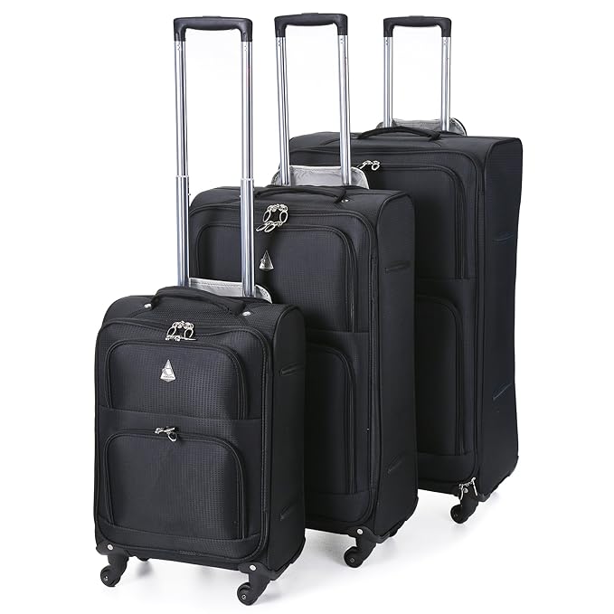 Aerolite Ultra Lightweight 4 Wheel London Collection Luggage Set, 75 cm