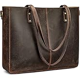 S-ZONE Genuine Leather Shoulder Tote Bag for Women Large Handbag Work Purse | Genuine Leather, Shoulder, Large, Work