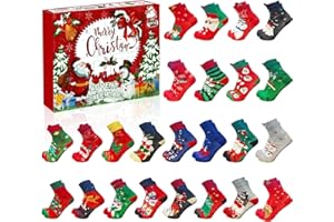 Christmas 24 Pairs Socks Advent Calendar 2025, 24 Days of Christmas Countdown Calendar with Cute Pattern Socks for Xmas Stock