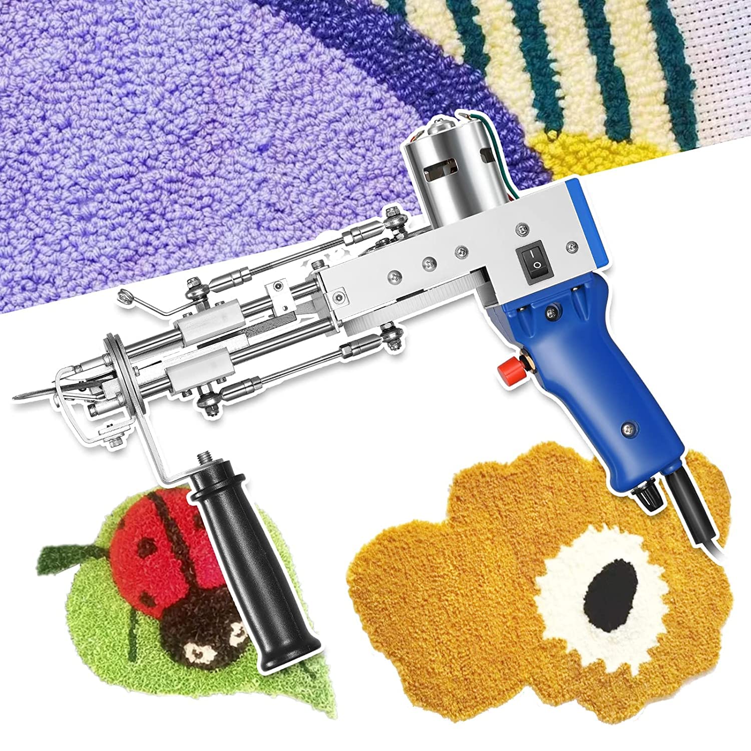 InLoveArts Tufting Gun Cut Pile Rug Tufting Gun Carpet Weaving Machine 7-12 mm, Home DIY Tools for Plush Tufted Rugs, Mirrors and Wall-hangings