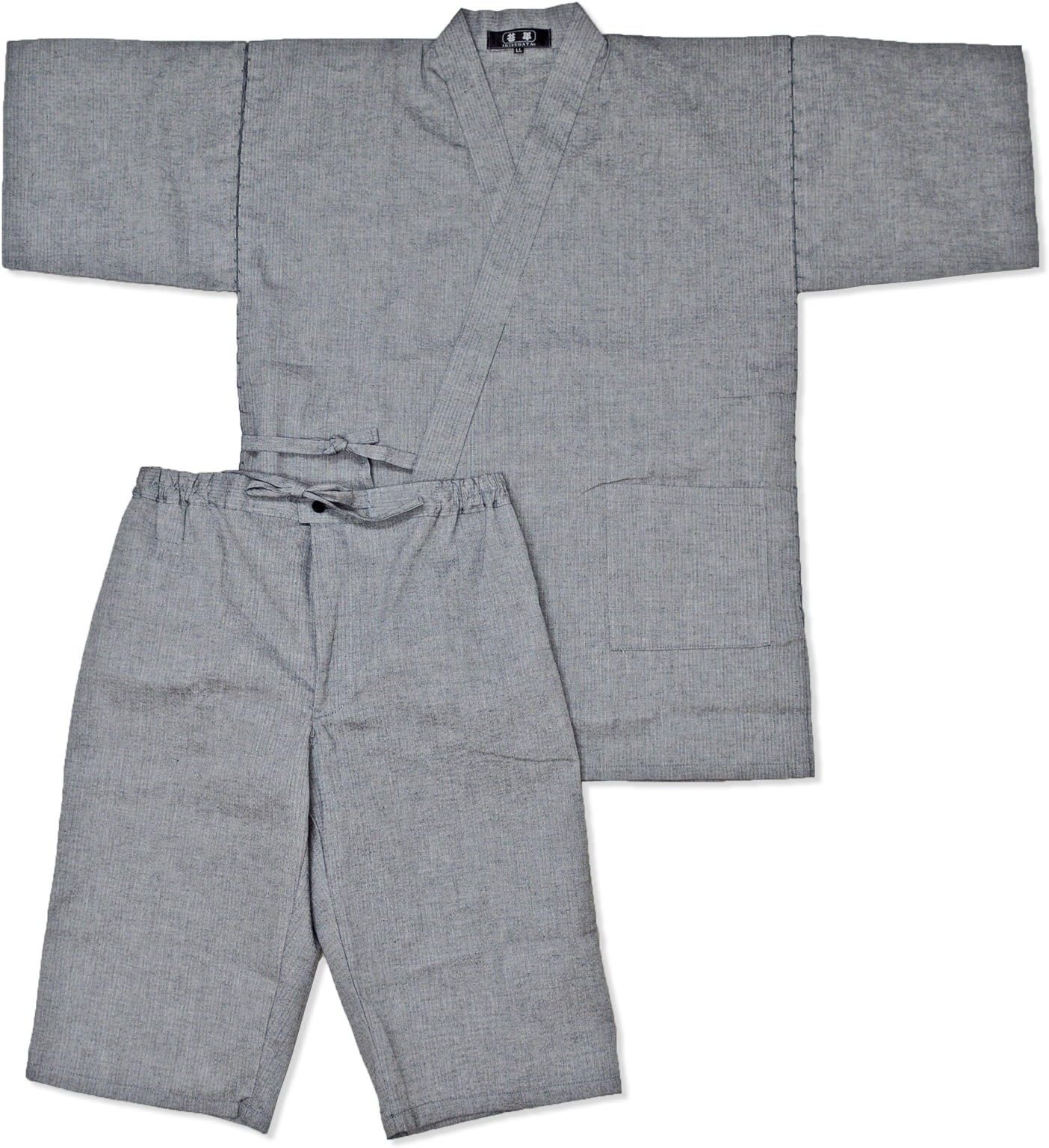 IKISUGATA Men's Jinbei Informal Summer Clothes Cotton Shijira