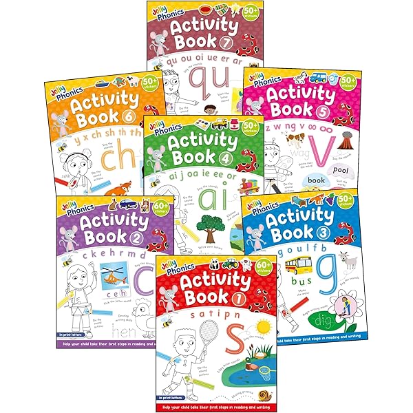 Jolly Phonics Activity Books 1-7: in Precursive Letters (British