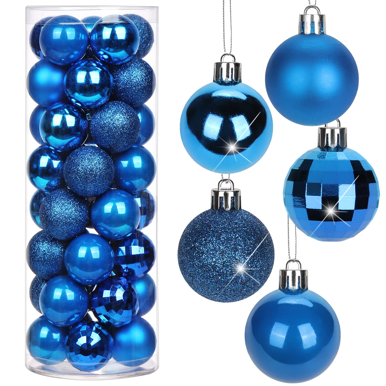 Briful 40PCS 4CM Christmas Baubles, Christmas Tree Decorations Xmas Hanging Ornaments Small Shatterproof Balls for Home Festival Gifts Xmas Decorations