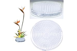 EGGONE 2Pcs Clear Japanese Floral Frogs 70mm/2.76" Plastic Ikebana Cut Flower Kenzan Flower Arrangement Pin Frog Holder with 3 Suction Cups on Bottom