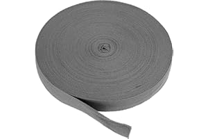 PATIKIL Cotton Twill Tape 1 Inch 50 Yards Cotton Ribbon Bias Binding Tape Herringbone Webbing Trim for Sewing Gift Wrapping Craft DIY Dark Gray