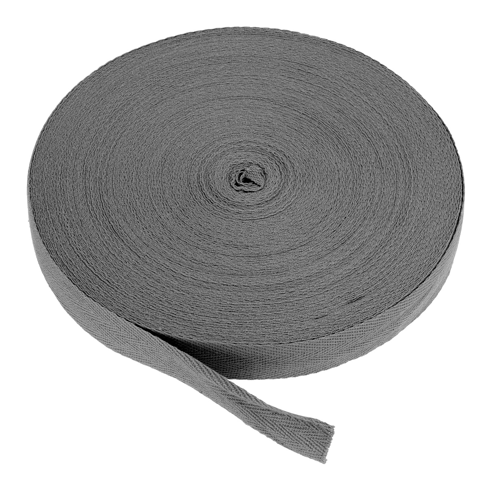 PATIKIL Cotton Twill Tape 25mm(1") 50 Yards Cotton Ribbon Bias Binding Tape Herringbone Webbing Trim for Sewing Gift Wrapping Craft DIY Dark Gray