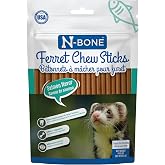 N-Bone Ferret Chew Sticks, Salmon Flavor, Natural Ferret Treats &amp; Chew Treats, Tasty Snacks for Ferrets, 1.87 oz