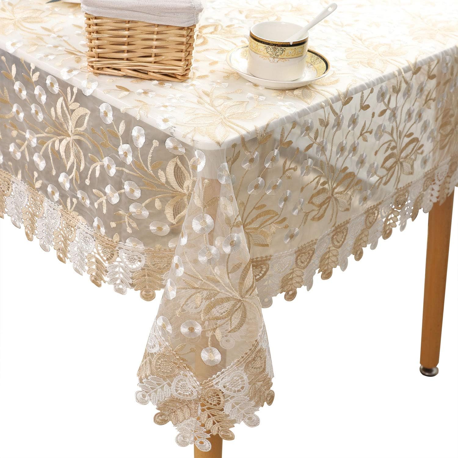 European Mesh Beaded Lace Embroidered Retro Tablecloth Furniture