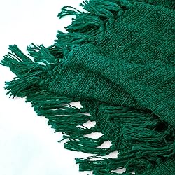 ZIGGUO Thick Chunky Green Knitted Throw Blanket for