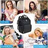 Vicloon Baby Changing Bag Backpack Multi-Function Nappy Diaper Bag Black view 5