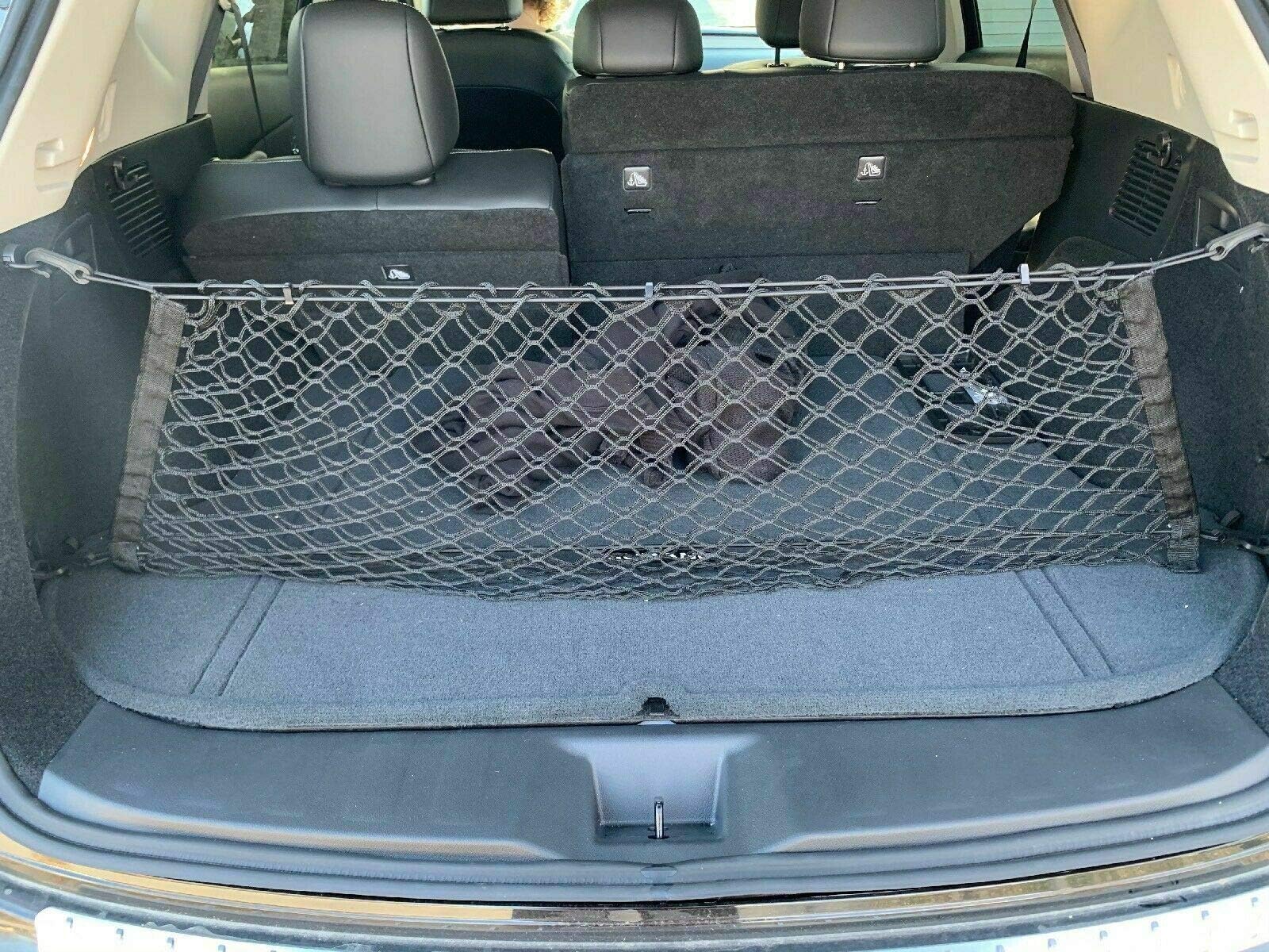 Rear Trunk Space Area Black Envelope Vertical Style Storage Organizer Web Mesh Luggage Bungee Compartment Cargo Net [Red De Carga Del Maletero Trasero] for NISSAN MURANO 2015 2016 2017 2018 2019 2020