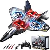 Foam Remote Control Airplane Drone for Kids Ages 8-12, Remote Control Jet with Lights, 360° Flips, Auto Hover, Headless Mode,