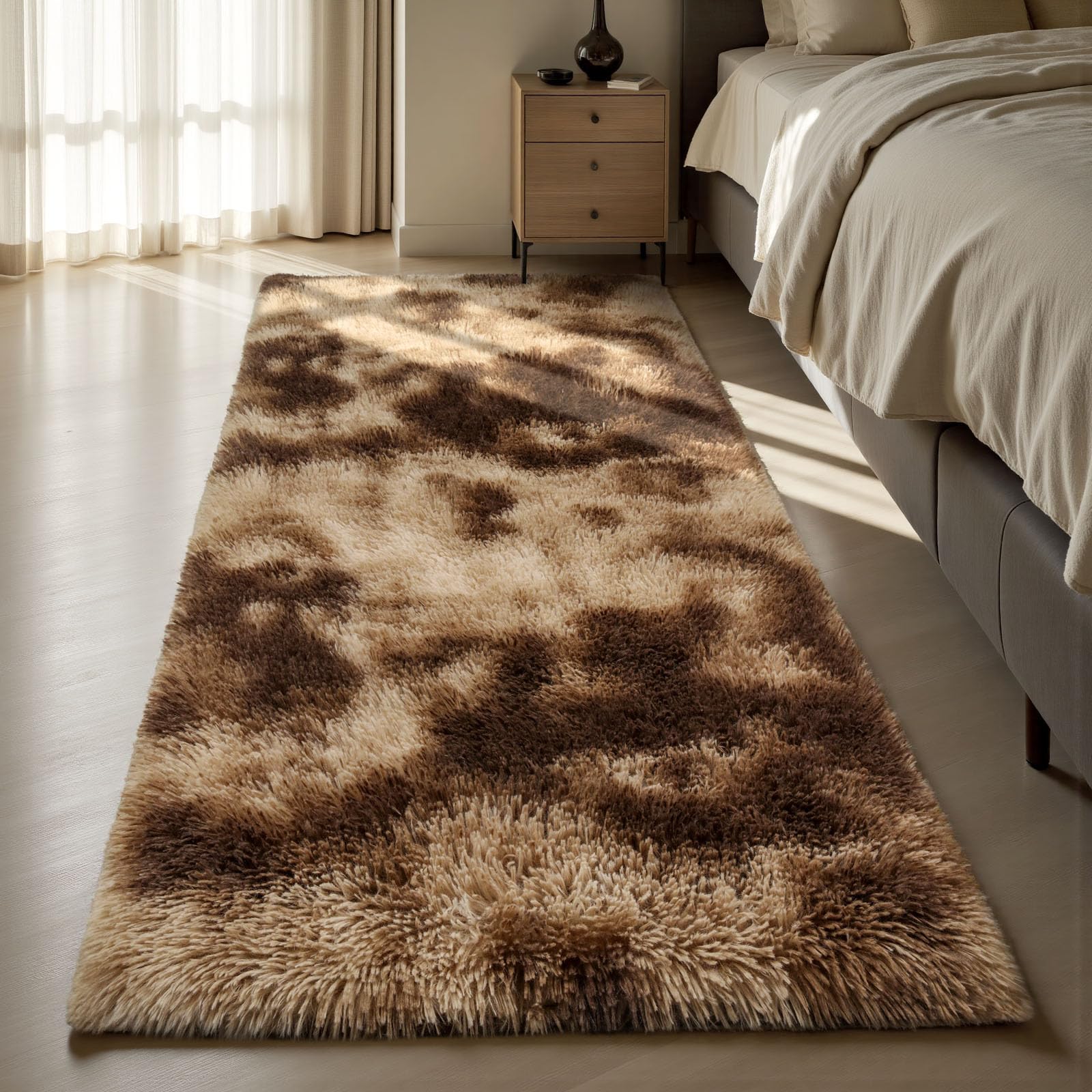 Sour Lemon Rugs Living Room 60x220cm, Runner rug for Bedroom, Washable Anti Slip Fluffy Rug Shaggy Soft Modern Floor Carpets Mat Beside Rugs for Kids Hallway Living Room
