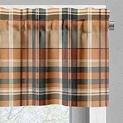 Ambesonne Botanical Valance & Tier Curtain 3 pcs