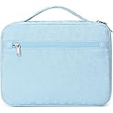 Octsky Bible Cover Carrying Book Case Church Bag Bible Protective with Handle and Zippered Pocket, Floral Blue