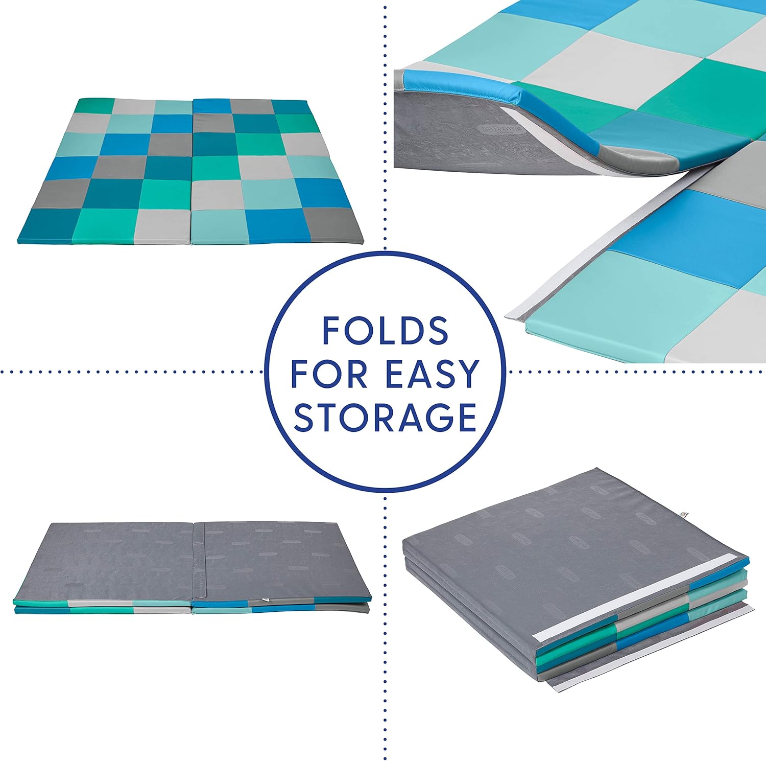 ECR4Kids Softzone Patchwork Toddler Play Mat with 12 Soft Blocks, Contemporary: Industrial & Scientific
