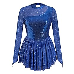 AFAVOM Sequin Figure Skating Dress for Women Girls