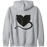 Black Devil Heart Zip Hoodie