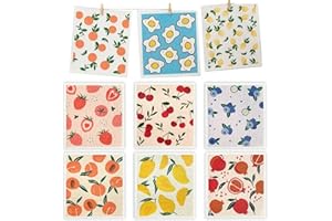 meiguihai 8-Pack Swedish Dish Cloth, Reusable Paper Towels,No Odor Fast Drying for Home Wipes Dish Washing，Biodegradable, Non