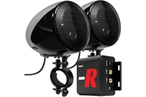 GoHawk Motorcycle Speakers Bluetooth Waterproof Radio Audio System with Amplifier, FM Radio, Volume Control, ATV UTV Compatible
