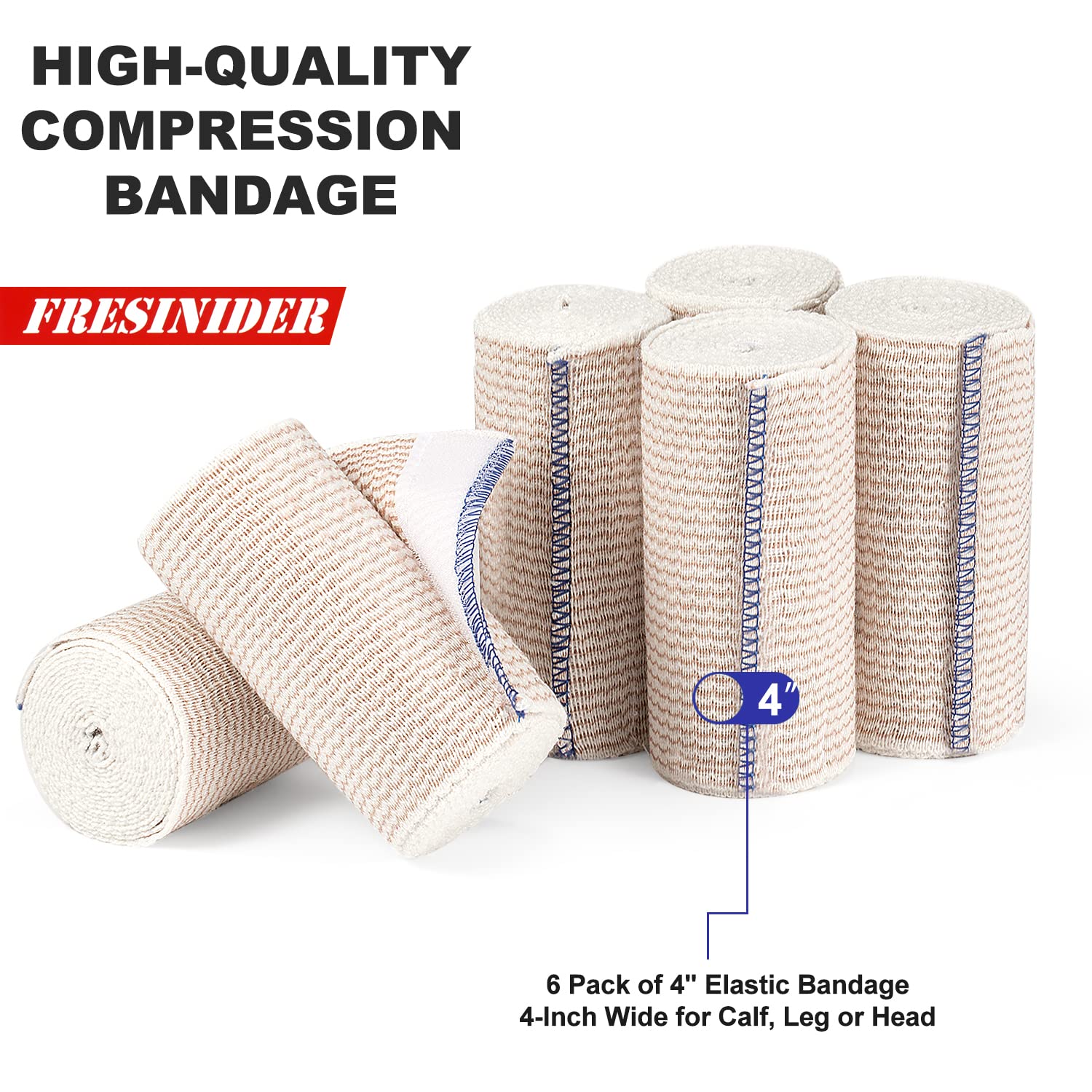 FRESINIDER Premium Elastic Bandage Wrap, 6 Pack 4