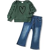 Baby Toddler Girl Clothes Outfits Kids Sweatshirt Jeans Set Denim Pants Little Girls Clothes Toddler Outfit for Girls