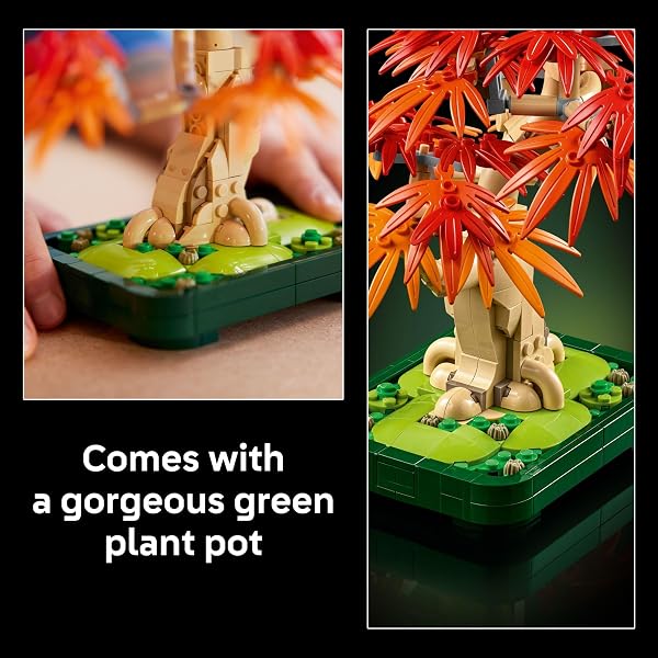 LEGO BOTANICALS JAPANESE RED MAPLE BONSAI TREE BUILDING KIT FOR ADULTS 18+ – UNIQUE HOME DECOR DIY FOR ROOM OR OFFICE – HOUSEWARMING GIFT IDEA FOR NEW HOME – PLANT DECOR FOR DESK OR BOOKSHELF- 10348