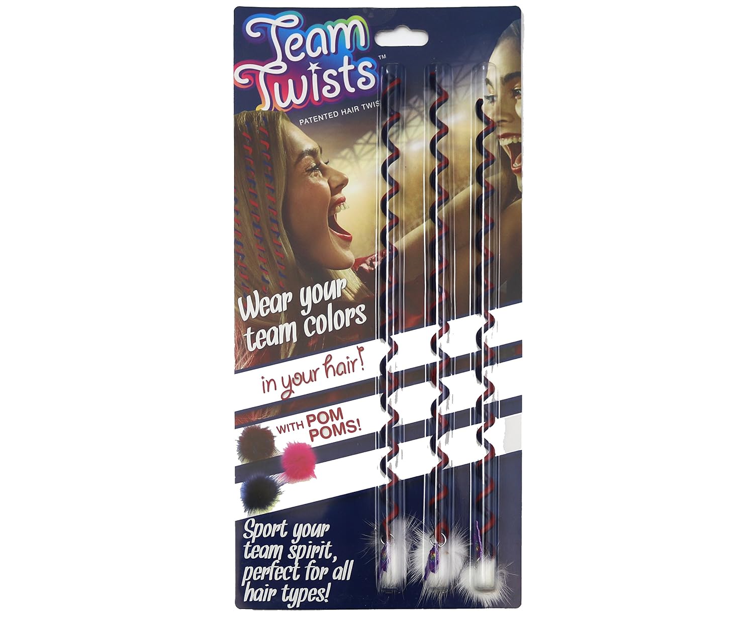 Amazon Com Team Twists Sports Blue And Red 3 Pack Beauty