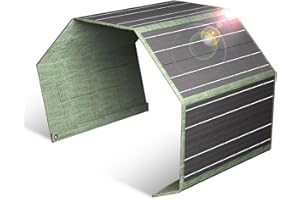 FIXCORE Solar Charger, Dual USB Ports(5V/3A Max) 40W Portable Foldable Solar Charger for Camping, IP68 Waterproof, 25% High-Efficiency ETFE Cells Solar Panel Ultra-Fast Charging for Phones Tablets Power Bank