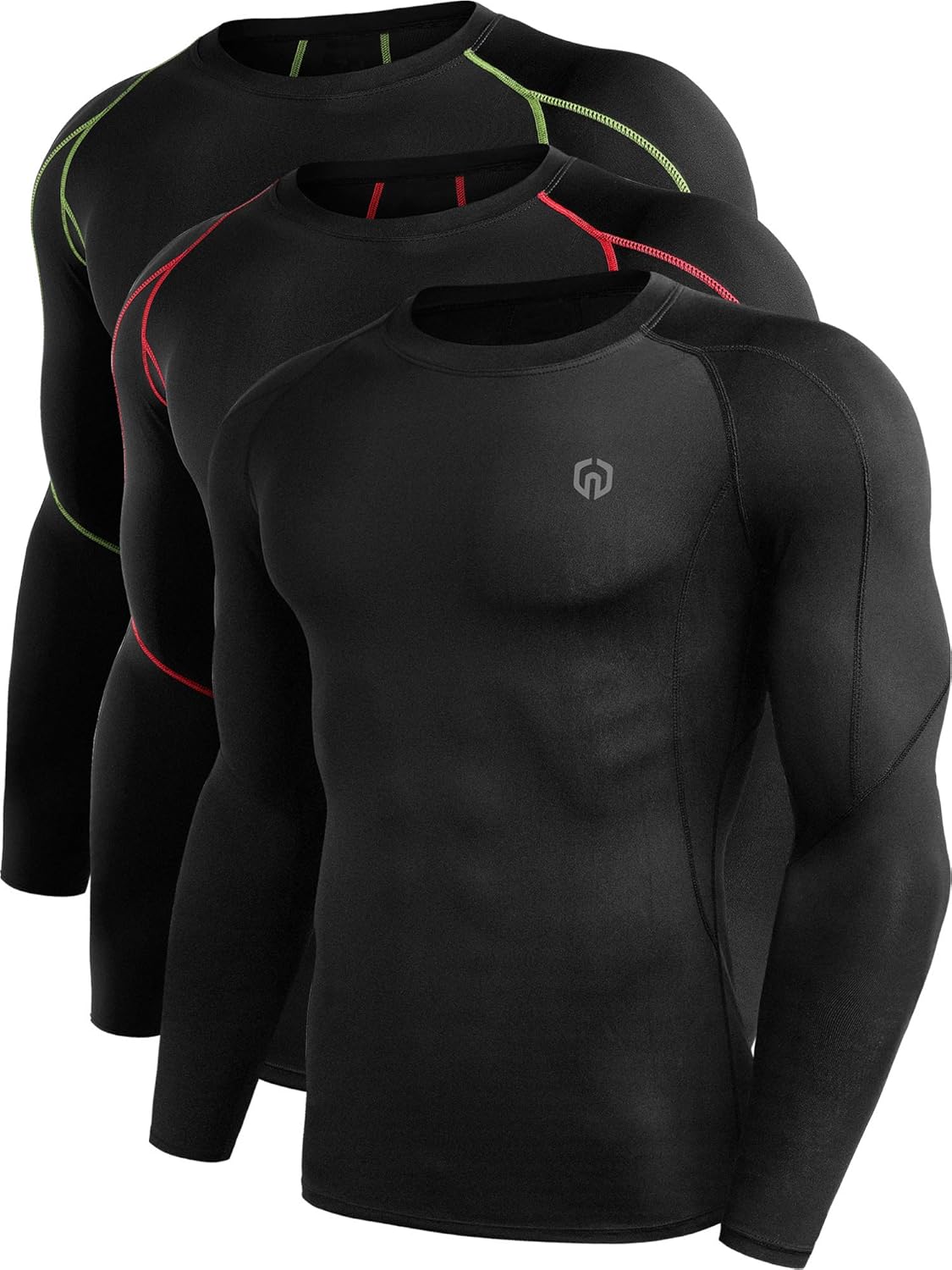 Neleus Men's Dry Fit Long Sleeve Compression Shirts Workout Running Shirts: Clothing