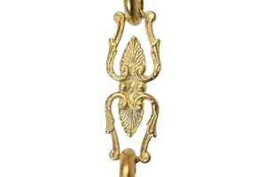 RCH Hardware CH-35-AD Ornate Decorative Solid Brass Chain for Hanging, Lighting - Motif Unwelded Links (1 Foot) (Acid Dipped)