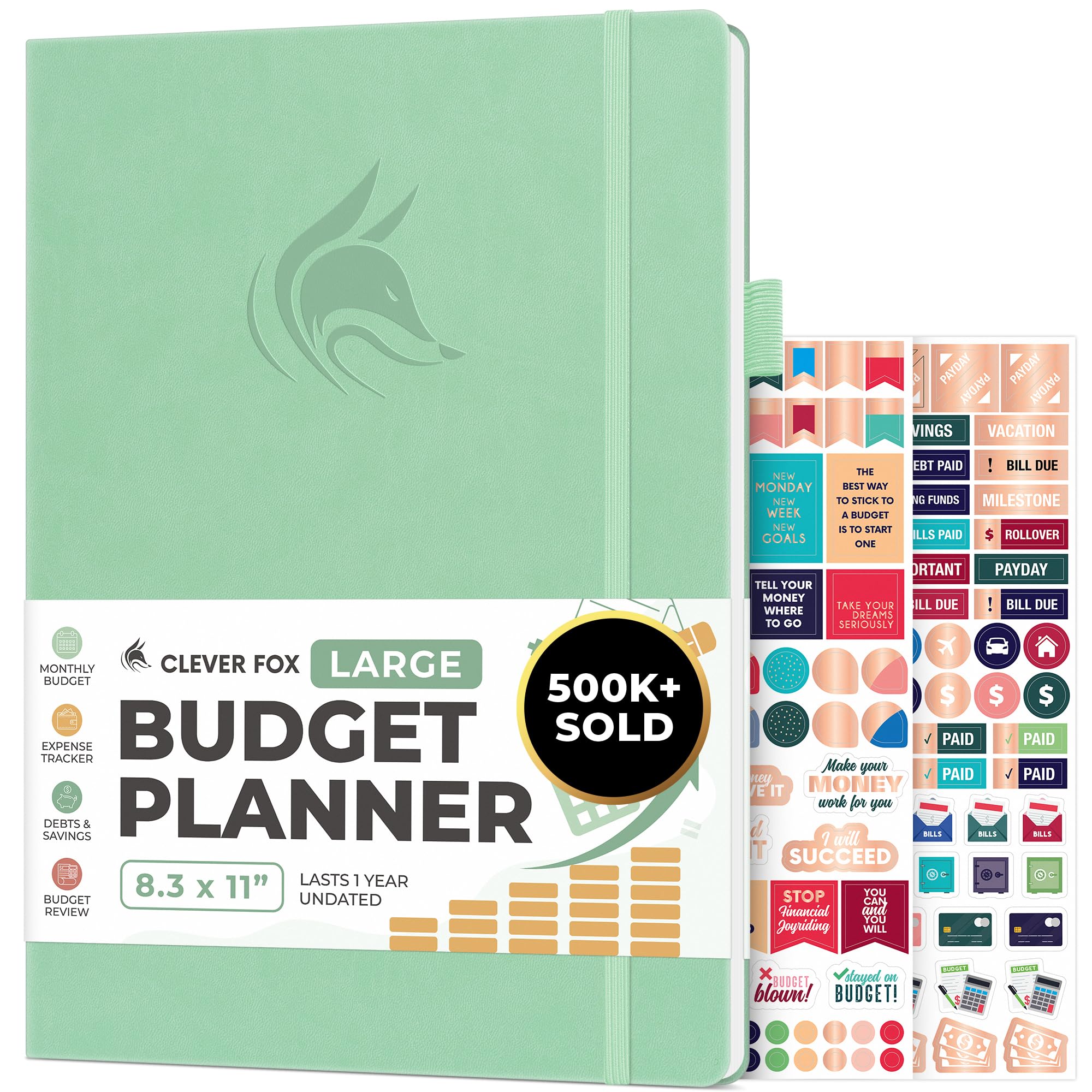 Clever Fox Budget Planner - Expense Tracker Notebook. Monthly Budgeting Organizer, Finance Logbook & Accounts Book, Bill Tracker, A4 (Mint Green)