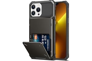 TITACUTE iPhone 13 Pro Max Wallet Case - 5 Card Slots, Flip Cover, ID Slot, Dual Layer Anti-Scratch, Protective Bumper, 6.7" Gunmetal Bronze