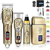 INTRO WILD Professional Hair Clippers for Men Clippers and Trimmers Set, Cordless Hair Clippers, Haircutting Machine with Led Display for Barber Mens Grooming Kit
