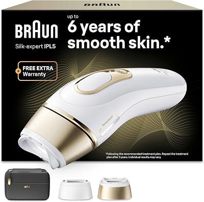 Silk·expert Pro 5 depiladores de luz pulsada, PL5230, branco/dourado