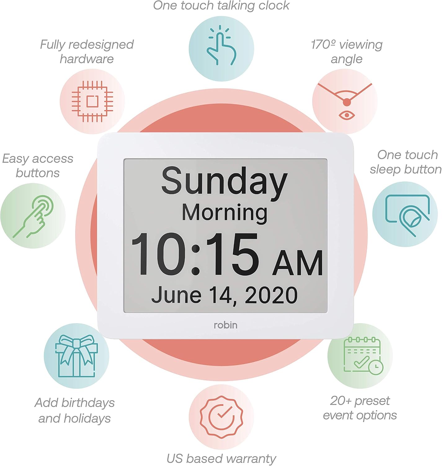 Alarm Clock with Extra Large Display helps with Memory Loss 2020