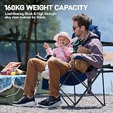 EVER ADVANCED Folding Camping Chair 160kg High Back Cup Holder Side Pockets view 4