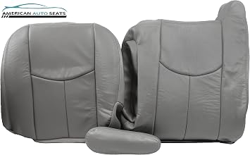 Amazon Com 2005 Chevy Silverado Driver Side Complete Replacement Leather Seat Covers Gray Automotive