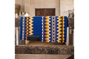 Western Show Saddle Pad/Blanket for Horses - Handmade Wool Saddle Blanket with New Zealand Design, Thick, Durable & Comfortab