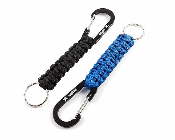 KADACTIVE Schlüsselanhänger Paracord Outdoor Camping mit Karabinerhaken 2 Stück