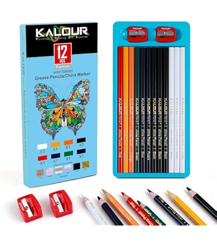 Dixon Phano China Markers - Blue Grease Pencils, 24 Pack (12 Per Pack X 2)