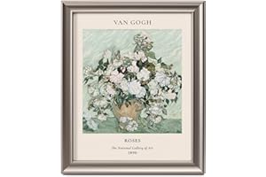 ANERZA Framed Van Gogh Canvas Wall Art Decor, flower Wall Prints for Bedroom Bathroom Office, Posters for Living Room Aesthetic, Nature Painting Artwork