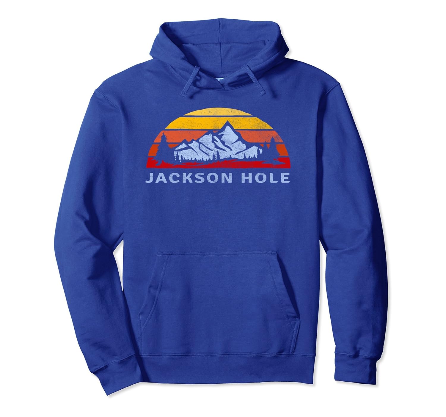 Jackson Hole Retro Mountain Sunset Hoodie-anz