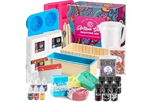 Soap Making Kit with Melt & Pour Base, Cutting Box, Molds, Fragrances - for Adults & Kids by Prime Creations.