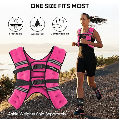 APEXUP Weighted Vest 5-30lbs - Adjustable Strength Training Vest With Reflective Strips For Men & Women