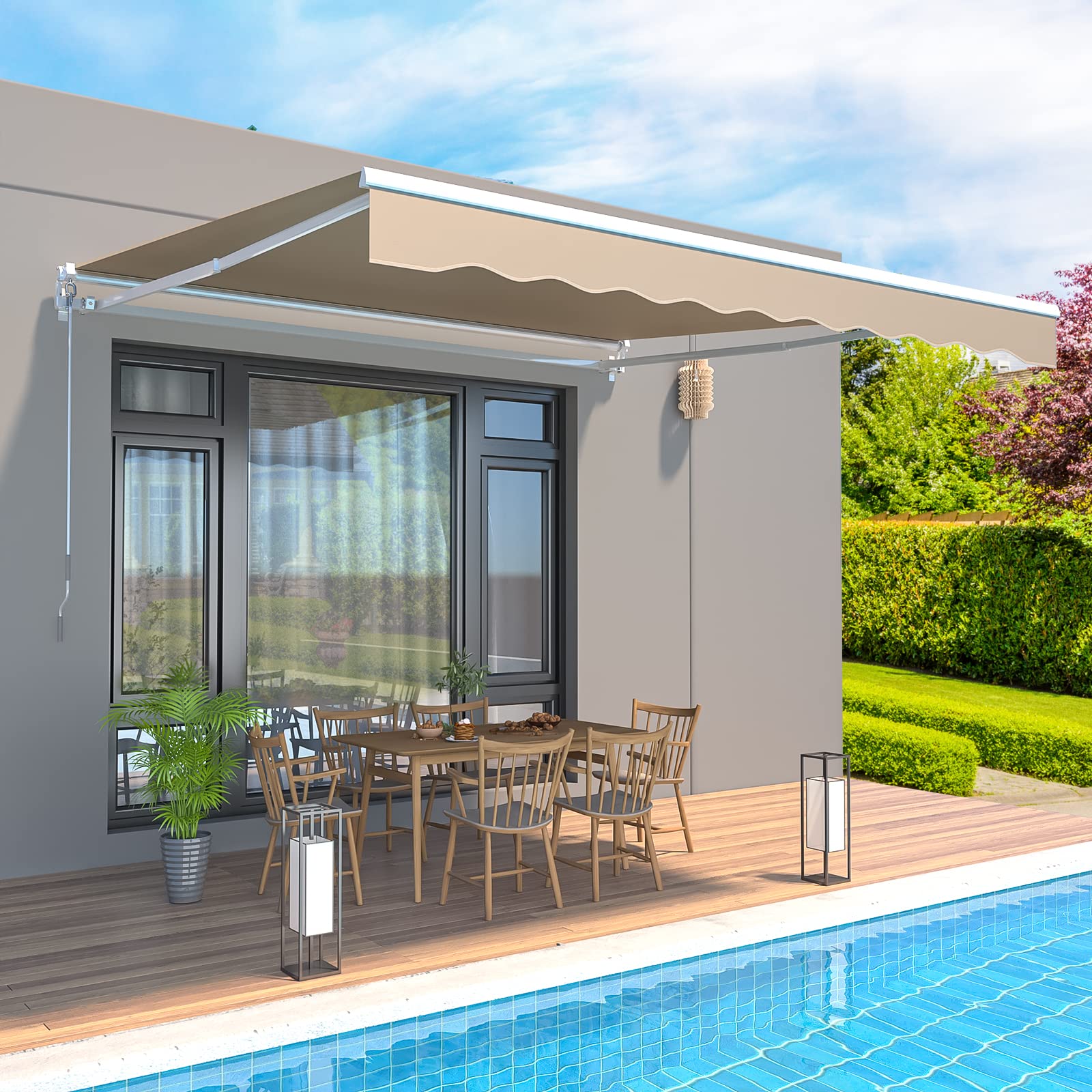 Mua AECOJOY 10 8 Manual Retractable Awning Sun Shade Patio Awning Mua AECOJOY 10 8 Manual Retractable Awning Sun Shade Patio Awning