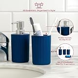 iTrend 6-Piece Matt Blue Bathroom Accessories Set 3L Pedal Waste Bin view 4